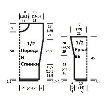 Серо-бежевый джемпер спицами