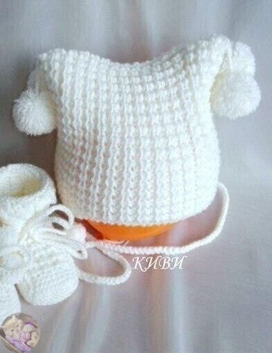 Шапoчка "Снежoк" спицами