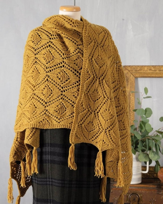 Палантин спицами