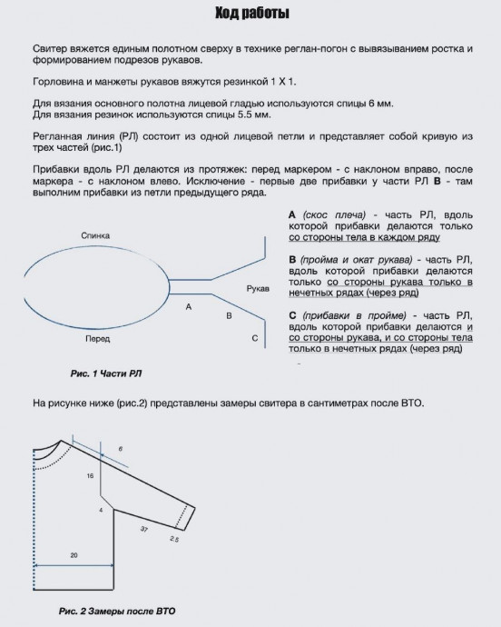 Паутинка в технике реглан - погон!