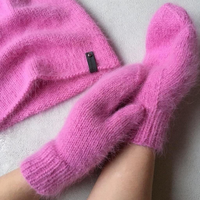 Варежки из пуха норки