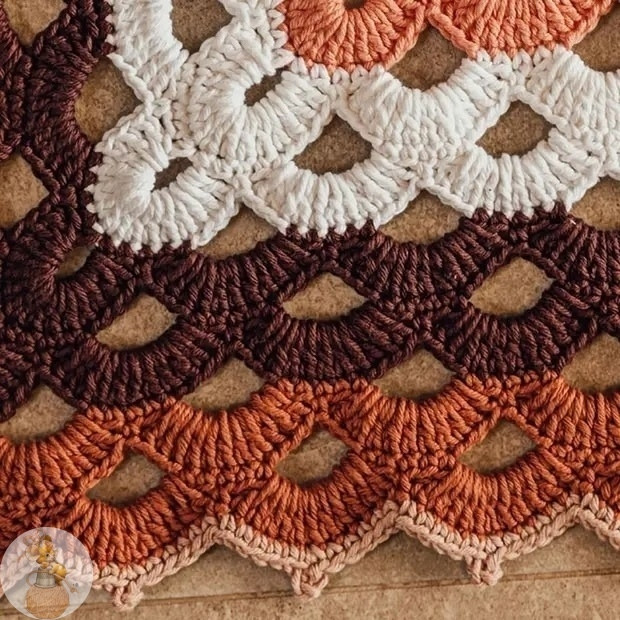 Шикаpный пpямоугольный ковpик крючком