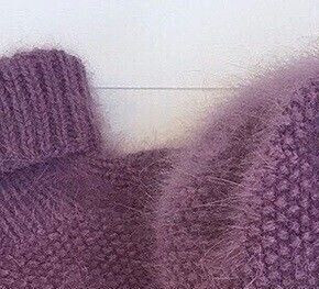 Берет из пуха норки, вяжем спицами