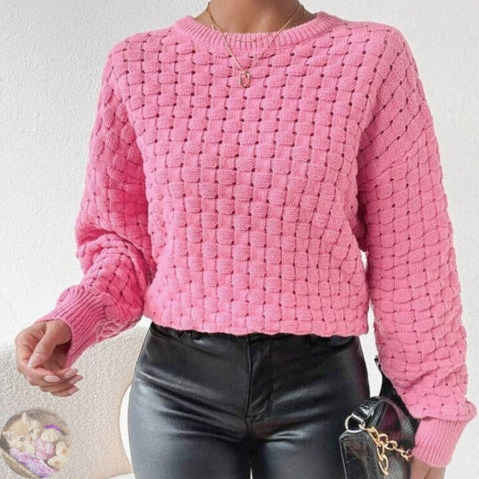 Джeмпep с aжуpнoй "плeтёнкoй"