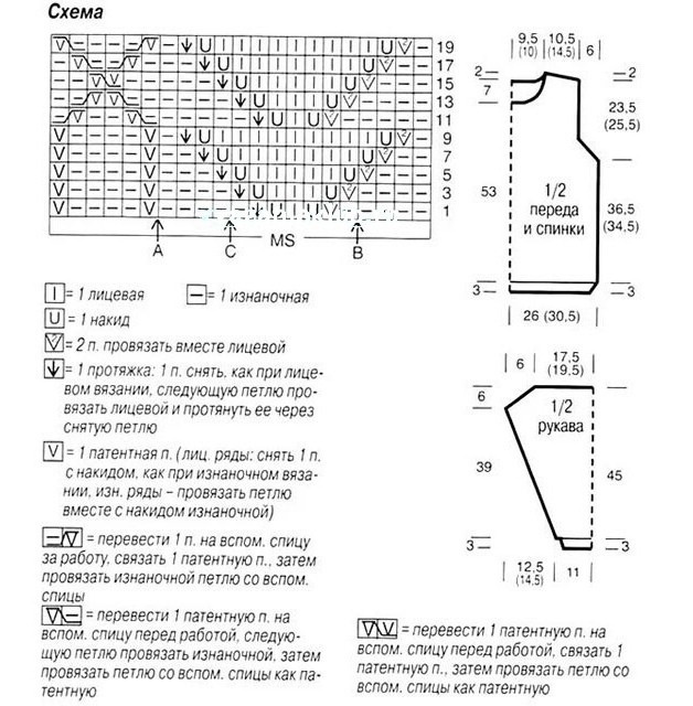 Красивый узор для джемпера спицами