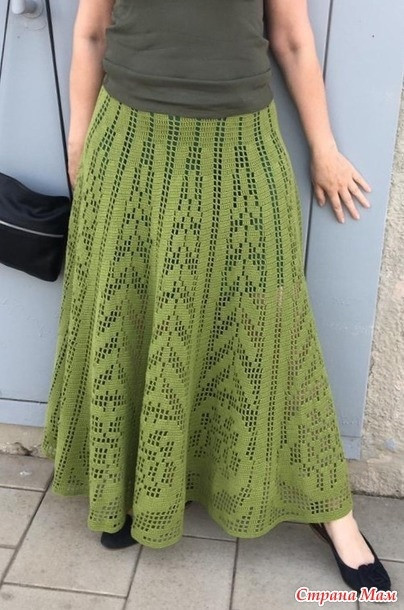 Летняя юбка крючком &mdash; нежность и стиль в каждом ряду
