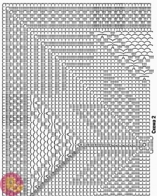 Квадратная салфетка, вяжем крючком