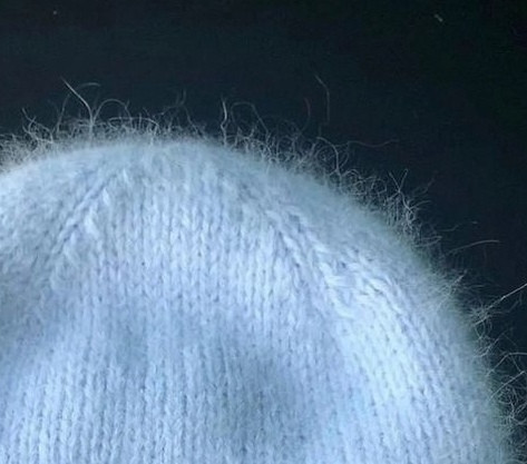 Шапка из пуха норки, вяжем спицами