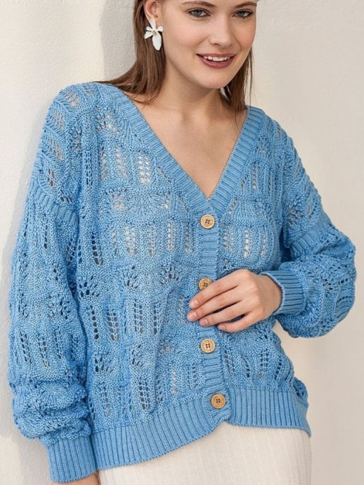 Кофта на пуговицах, вжем спицами