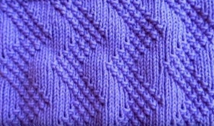 Вязание спицами. Ажурный узор зигзаг Миссони. Схема