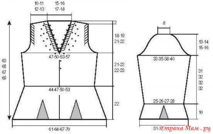 Голубо жакет спицами
