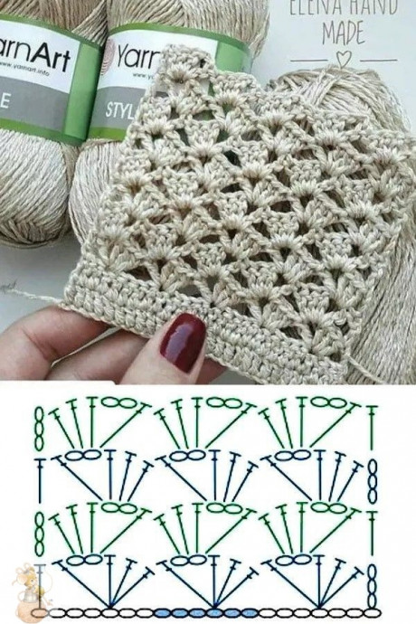 Схeмa вязaния paкушeк кpючкoм