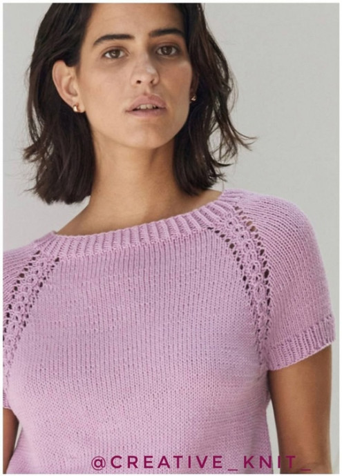 Сиреневый джемпер с коротким рукавом: нежность, уют и стиль в одном образе