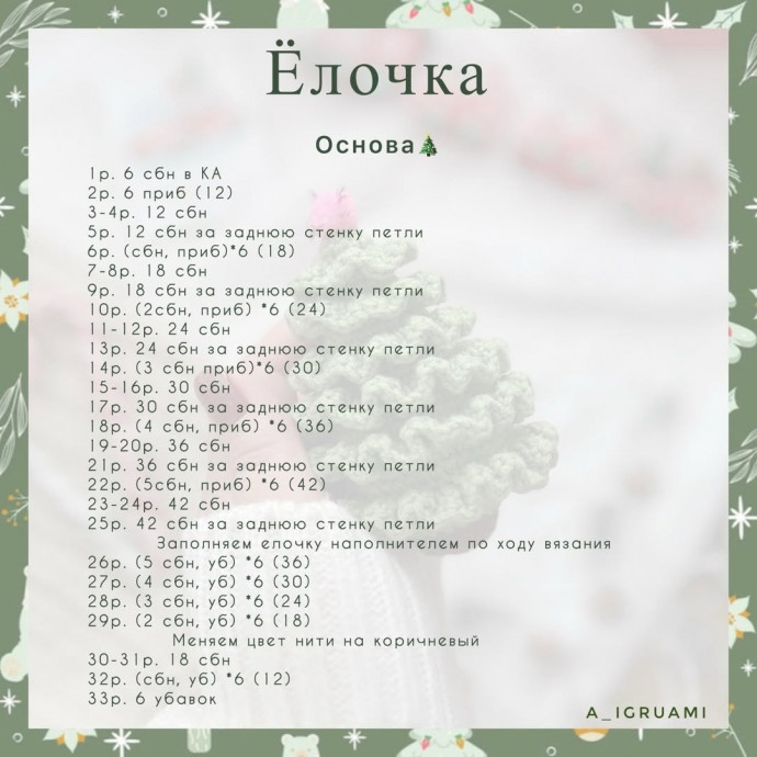 Вяжем очовательную елочку крючком