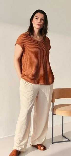 Льняной топ цвета корицы