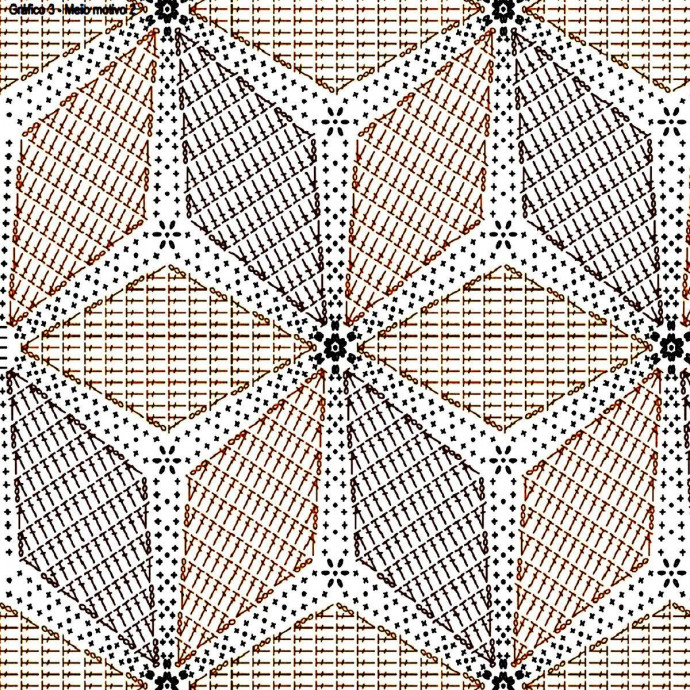 Интересный плед с геометрическим узором, вяжем крючком