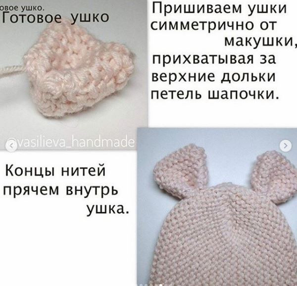 Шапка с ушками для ребенка