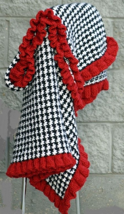 Плед «Гусиная лапка» с акцентом