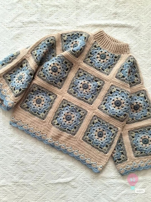 Вяжем джемпер из мотивов: просто и красиво!