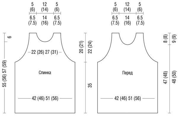Летняя майка спицами