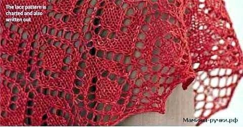 Треугольная шаль спицами &mdash; уютный акцент в образе