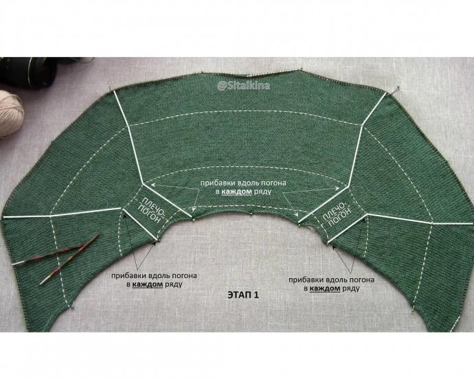 Рeглaн-погон и 3 основных этaпa вязaния нa основe пуловeрa