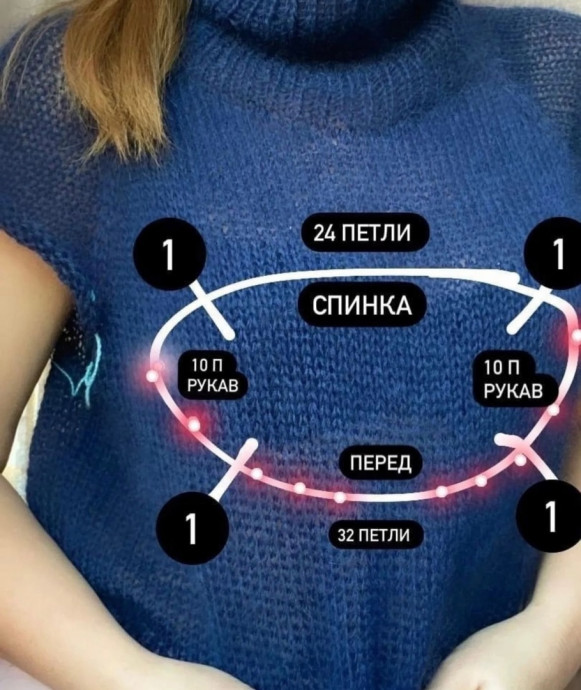 Свитер из мохера, вяжем спицами