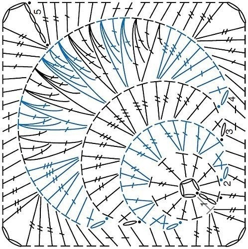 Квадратные мотивы крючком