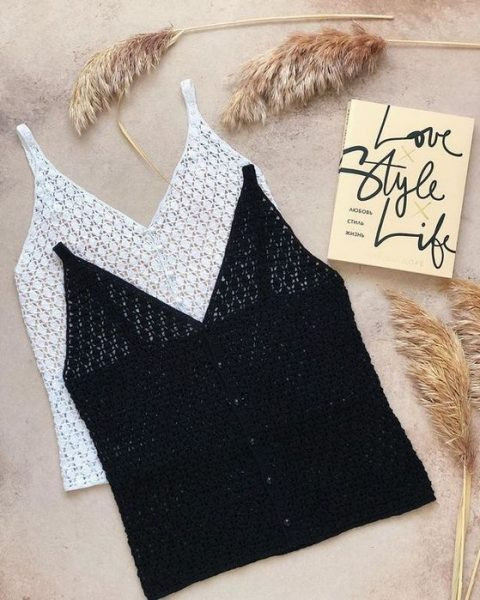 Летний топ крючком