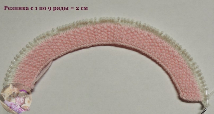 Бepeт из комплeкта "Нeжная Азалия" спицами