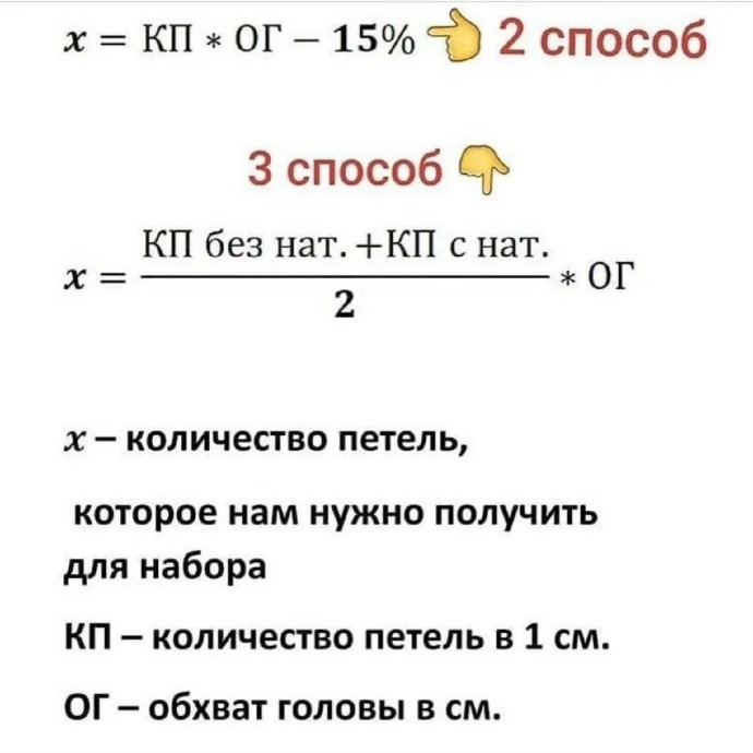 Расчет петель для шапок