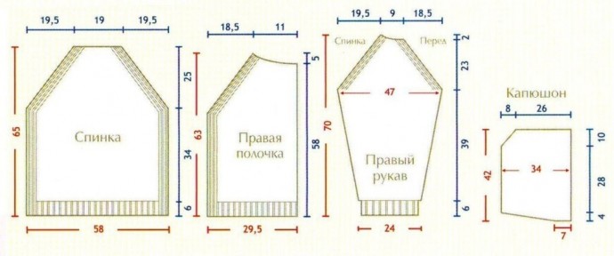 Вяжем мужскую кофту на молнии