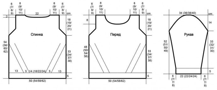 Джемпер в полоску, вяжем спицами