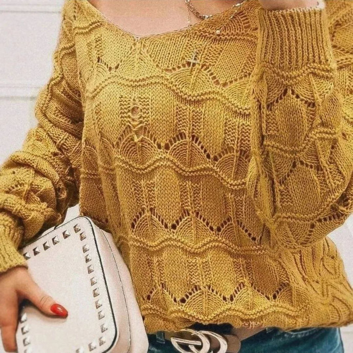 Вяжем пуловер модного цвета