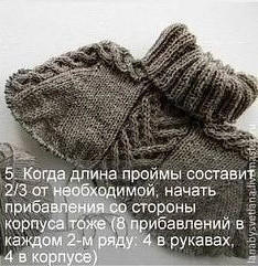 Реглан погон спицами