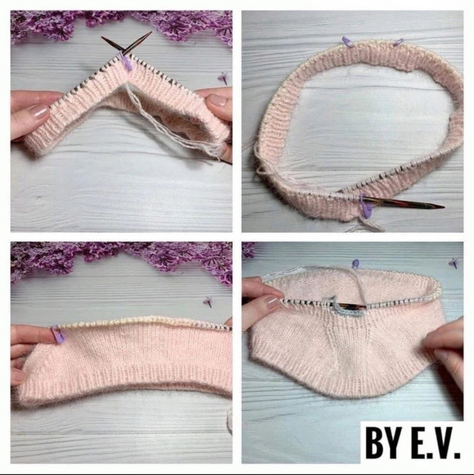 Капор спицами для ребёнка