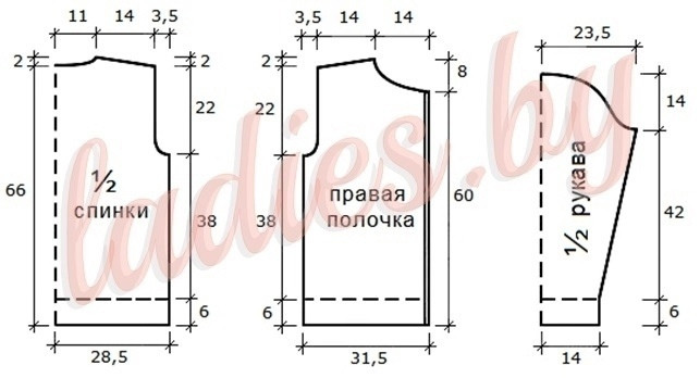 Мужской жакет на молнии, вяжем спицами