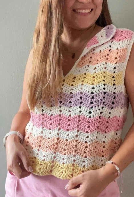 Летний топ, связанный крючком &mdash; легкость, стиль и ручная работа в одном образе