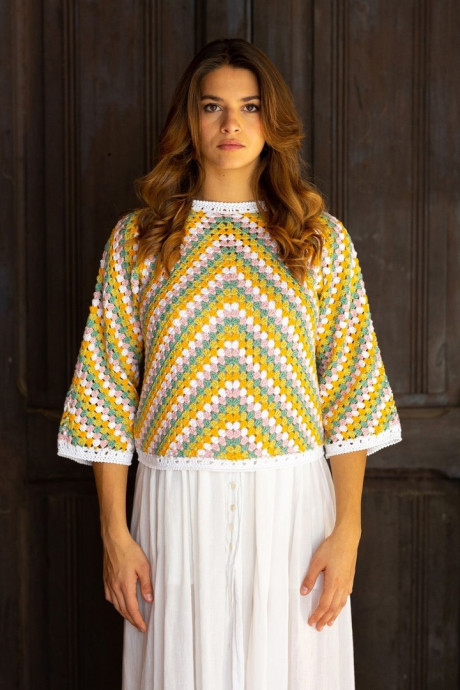 Джемпер Arrow крючком от дизайнеров Laines du Nord - стильная геометрия в каждом стежке