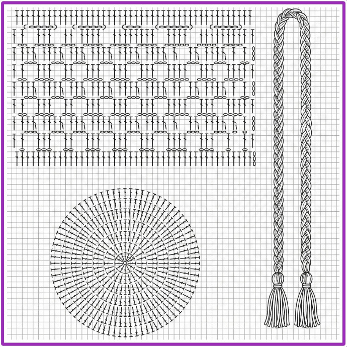 Вязаный рюкзак-мешок крючком для прогулок