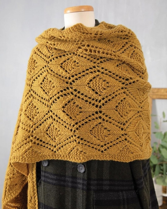 Палантин спицами