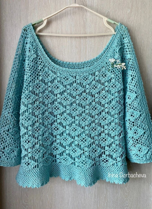 Кофточка &laquo;Рыбология&raquo; &mdash; лёгкость моря в каждой петельке