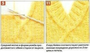 Убавки для V-образного выреза