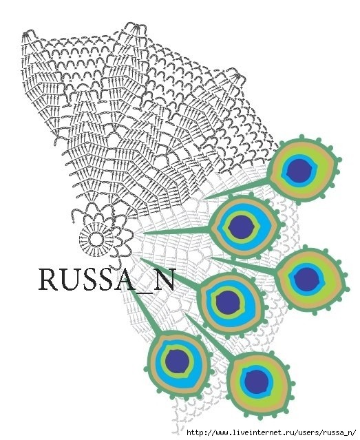 Салфетка Павлин крючком