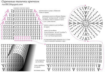 Домашние следочки крючком