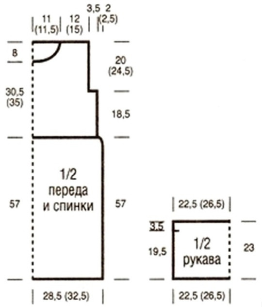 Ажурное платье спицами