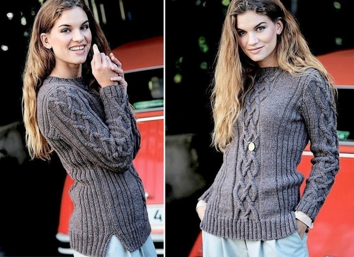 Джемпер с полосами аранов