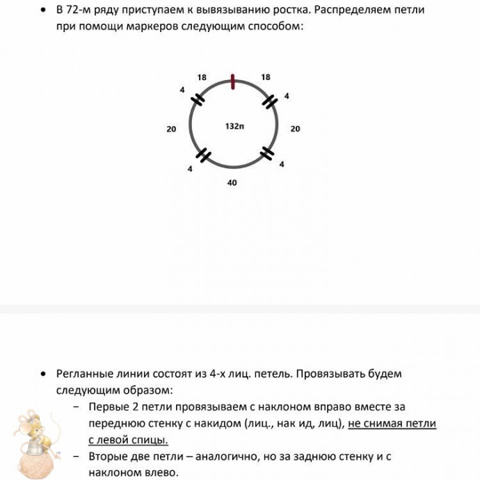 ​Белая манишка, связанная спицами