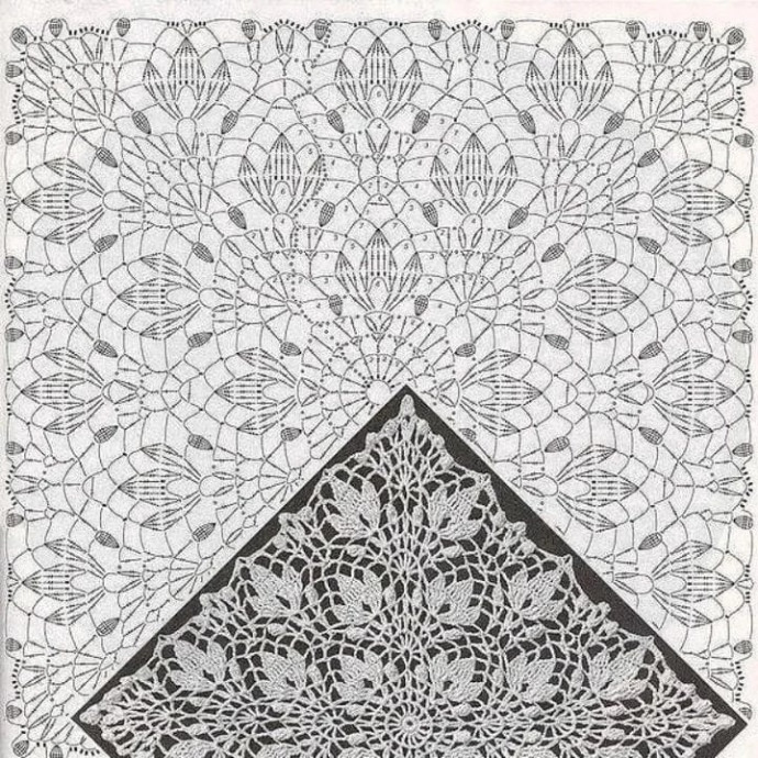 Красивая шаль крючком