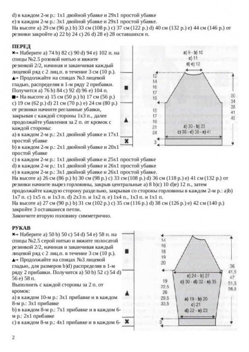 Пуловер с карманами, вяжем спицами